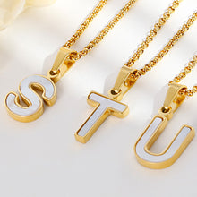 Load image into Gallery viewer, Fashion Temperament Plated Gold English Alphabet S Shell 316L Stainless Steel Pendant with Necklace