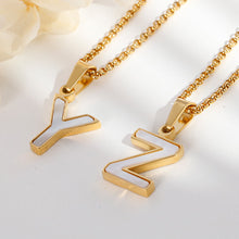 Load image into Gallery viewer, Fashion Temperament Plated Gold English Alphabet Z Shell 316L Stainless Steel Pendant with Necklace