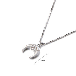 Simple Personality Moon 316L Stainless Steel Pendant with Necklace