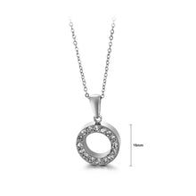 Load image into Gallery viewer, Simple and Fashion Geometric Circle 316L Stainless Steel Pendant with Cubic Zirconia and Necklace