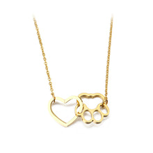 Load image into Gallery viewer, Simple and Creative Plated Gold Hollow Heart-shaped Cat Claw 316L Stainless Steel Necklace