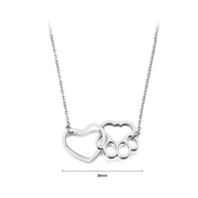 Load image into Gallery viewer, Simple and Creative Hollow Heart-shaped Cat Claw 316L Stainless Steel Necklace