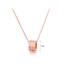 Load image into Gallery viewer, Fashion Personality Plated Rose Gold Geometric Small Waist 316L Stainless Steel Pendant with Cubic Zirconia and Necklace