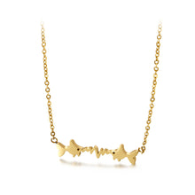 Load image into Gallery viewer, Simple and Fashion Plated Gold Pisces ECG 316L Stainless Steel Necklace