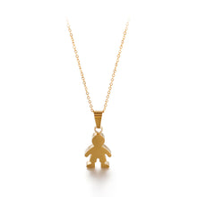 Load image into Gallery viewer, Simple and Cute Plated Gold Little Boy 316L Stainless Steel Pendant with Necklace