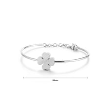 Load image into Gallery viewer, Simple and Fashion Four-leafed Clover 316L Stainless Steel Bangle