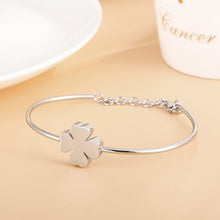 Load image into Gallery viewer, Simple and Fashion Four-leafed Clover 316L Stainless Steel Bangle