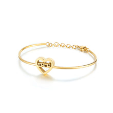 Load image into Gallery viewer, Fashion and Elegant Plated Gold Heart-shaped Mama 316L Stainless Steel Bangle