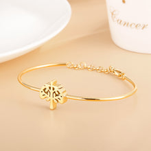 Load image into Gallery viewer, Fashion and Simple Plated Gold Tree Of Life 316L Stainless Steel Bangle