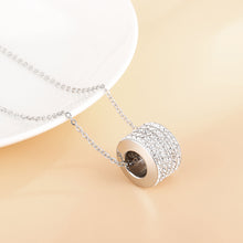 Load image into Gallery viewer, Simple Bright Geometric Cylinder 316L Stainless Steel Pendant with Cubic Zirconia and Necklace