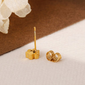 Simple and Cute Plated Gold Cat Claw 316L Stainless Steel Stud Earrings