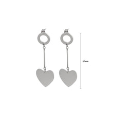 Load image into Gallery viewer, Simple and Romantic Heart-shaped Tassel 316L Stainless Steel Earrings