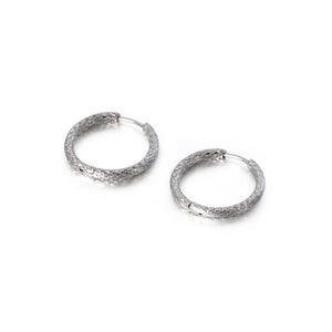Simple and Fashion Geometric Carved Circle 316L Stainless Steel Earrings