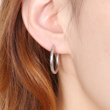 Load image into Gallery viewer, Simple and Fashion Geometric Carved Circle 316L Stainless Steel Earrings
