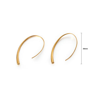 Simple Personality Plated Gold Geometric Lines 316L Stainless Steel Earrings