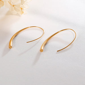Simple Personality Plated Gold Geometric Lines 316L Stainless Steel Earrings