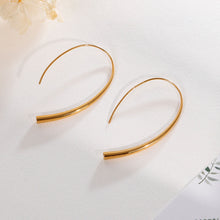 Load image into Gallery viewer, Simple Personality Plated Gold Geometric Lines 316L Stainless Steel Earrings