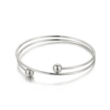 Load image into Gallery viewer, Fashion Simple Geometric Round Bead 316L Stainless Steel Bangle