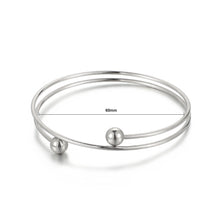 Load image into Gallery viewer, Fashion Simple Geometric Round Bead 316L Stainless Steel Bangle