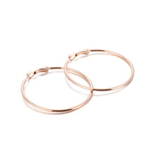 Load image into Gallery viewer, Simple Personality Plated Rose Gold Geometric Circle 316L Stainless Steel Earrings