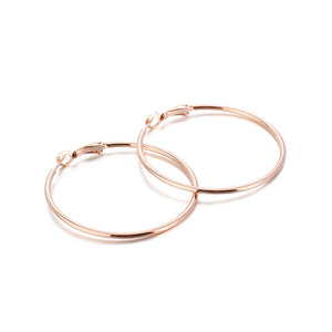 Simple Personality Plated Rose Gold Geometric Circle 316L Stainless Steel Earrings