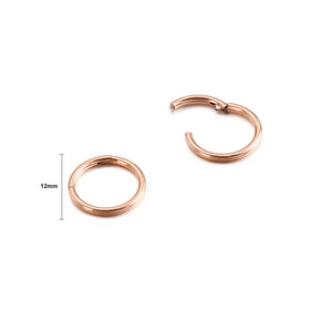 Simple and Delicate Plated Rose Gold Geometric Circle 316L Stainless Steel Stud Earrings