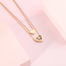 Load image into Gallery viewer, Fashion Sweet Plated Gold Heart Shaped Mon 316L Stainless Steel Pendant with Double Necklace