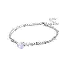 Load image into Gallery viewer, Simple and Fashion Geometric Light Purple Cubic Zirconia 316L Stainless Steel Double-layer Bracelet