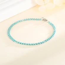 Load image into Gallery viewer, Simple Bohemian Geometric Blue Crystal Beaded 316L Stainless Steel Double Bracelet