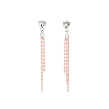 Load image into Gallery viewer, Simple and Fashion Geometric Pink Crystal Tassel 316L Stainless Steel Earrings