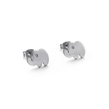Load image into Gallery viewer, Simple and Cute Elephant 316L Stainless Steel Stud Earrings with Cubic Zirconia
