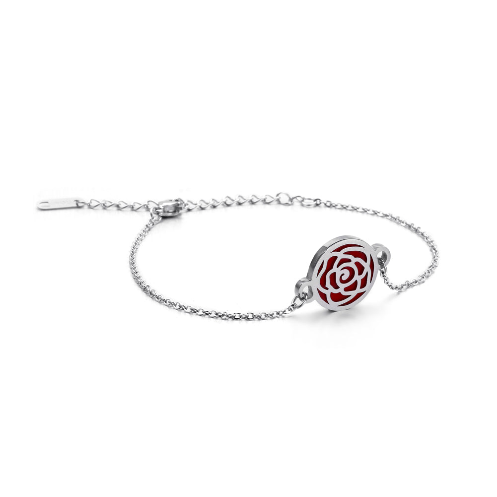 Fashion Elegant Geometric Round Rose 316L Stainless Steel Bracelet