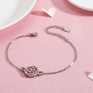 Fashion Elegant Geometric Round Rose 316L Stainless Steel Bracelet