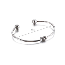 Load image into Gallery viewer, Simple and Creative Knotted Round Bead 316L Stainless Steel Bangle