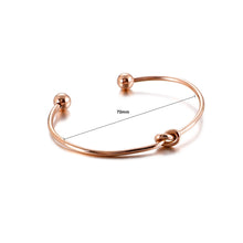 Load image into Gallery viewer, Simple and Creative Plated Rose Gold Knotted Round Bead 316L Stainless Steel Bangle