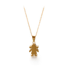 Load image into Gallery viewer, Simple and Cute Plated Gold Little Girl 316L Stainless Steel Pendant with Necklace