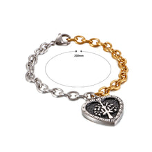 Load image into Gallery viewer, Fashion and Elegant Tree Of Life Heart-shaped Two-tone 316L Stainless Steel Bracelet