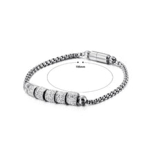 Load image into Gallery viewer, Fashion Bright Geometric Round Bead Cubic Zirconia 316L Stainless Steel Bracelet