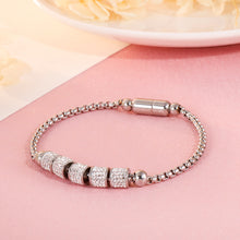 Load image into Gallery viewer, Fashion Bright Geometric Round Bead Cubic Zirconia 316L Stainless Steel Bracelet