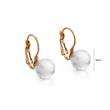 Load image into Gallery viewer, Fashion Simple Plated Gold Geometric Round White Cubic Zirconia 316L Stainless Steel Earrings