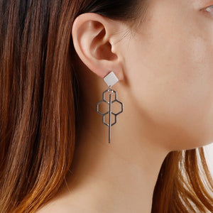Simple Personality Geometric Diamond Tassel 316L Stainless Steel Earrings