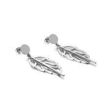 Load image into Gallery viewer, Fashion Simple Hollow Leaf Tassel 316L Stainless Steel Earrings