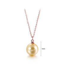 Load image into Gallery viewer, Simple Fashion Plated Rose Gold Geometric Round Yellow Imitation Pearl Pendant with Necklace
