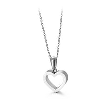 Load image into Gallery viewer, Simple and Sweet Hollow Heart-shaped 316L Stainless Steel Pendant with Necklace