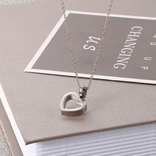 Load image into Gallery viewer, Simple and Sweet Hollow Heart-shaped 316L Stainless Steel Pendant with Necklace