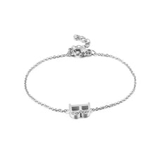 Load image into Gallery viewer, Simple Personality English Alphabet B 316L Stainless Steel Bracelet with Cubic Zirconia