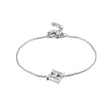 Load image into Gallery viewer, Simple Personality English Alphabet H 316L Stainless Steel Bracelet with Cubic Zirconia