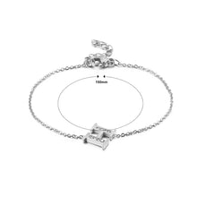 Load image into Gallery viewer, Simple Personality English Alphabet H 316L Stainless Steel Bracelet with Cubic Zirconia