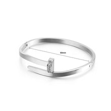 Load image into Gallery viewer, Simple Personality Geometric 316L Stainless Steel Bangle with Cubic Zirconia