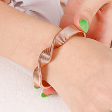 Load image into Gallery viewer, Fashion Personality Plated Rose Gold Geometric Spiral Strap 316L Stainless Steel Bangle